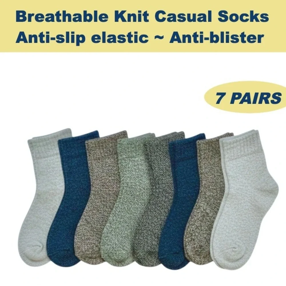 Breathable Moisture Wicking Crew Socks One‎ Size Anti-Slip Anti-Blister 5 Pairs
